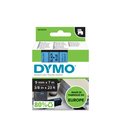 Dymo 40916 (S0720710) D1 črno na modro, 9mm x 7m, etikete