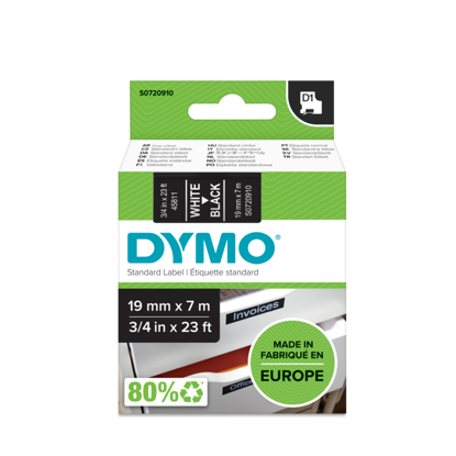Dymo 45811 (S0720910) D1 bela na črno 19mm x 7m, etiketa