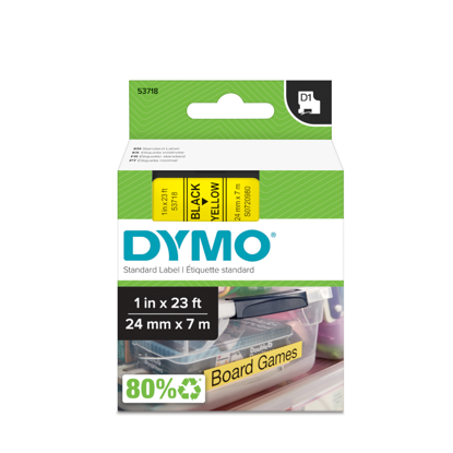 Dymo 53718 (S0720980) D1 črna na rumeno 24mm x 7m, etiketa