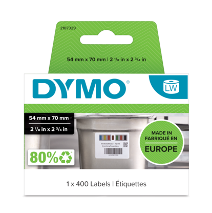 Dymo 2187329 papirnate etikete 70 mm x 54 mm, bele, kontrolne, za živila, 1 x 400 kosov