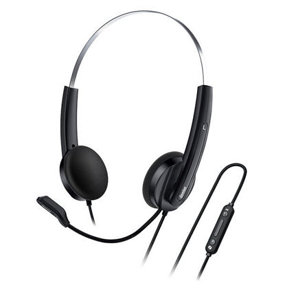 Genius HS-220U (31710032401) Copilot AI USB C črne, lahke slušalke z mikrofonom za online komunikacijo
