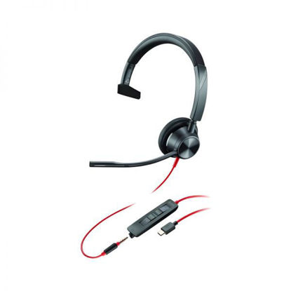 Poly Blackwire 3315 USB‑C mono slušalke (8X218AA) – USB‑A adapter + 3,5 mm priključek, Teams gumb