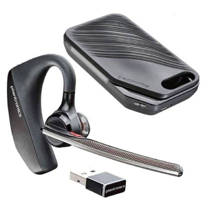 Brezžične Bluetooth slušalke Poly Plantronics Voyager 5200 UC Office črne (206110-101) (7K2E1AA) s stojalom, mikrofon