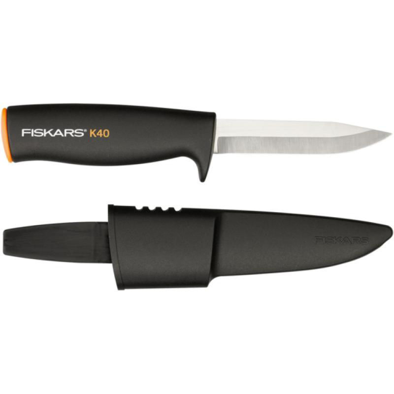Slika - Fiskars K40 univerzalni nož z etuijem črno -siv (1001622)