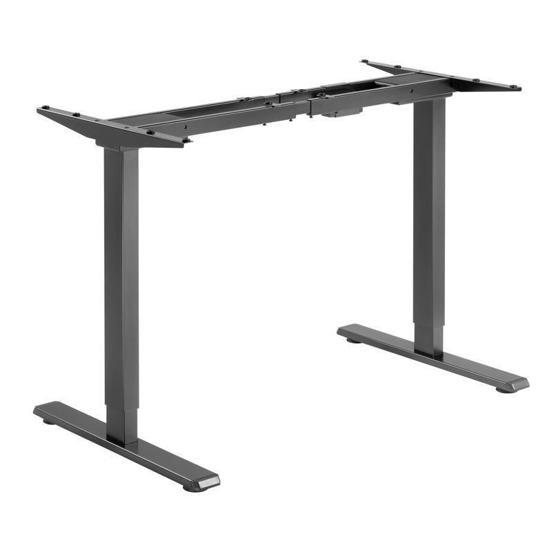Slika - Powerton WPESD1B ogrodje mize, električno nastavljiva višina, razpon 500 mm, sistem proti trčenju, črna, nosilnost 100 kg