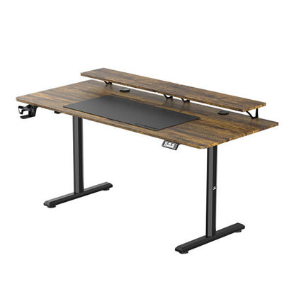 ULTRADESK HIGHLANDER XXL BROWN računalniška miza, električno nastavljiva višina, 160X70 cm, 72-117 cm, rjava