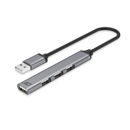 ACT AC6225 4-portni USB 2.0 HUB 480Mbps aluminium