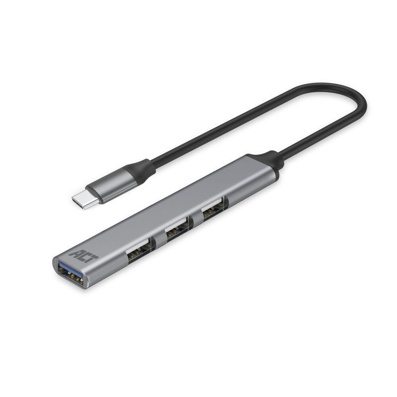 Slika - ACT AC6425 4-portni 3xUSB 2.0 1x 3.0 HUB siv 5Gbps aluminium
