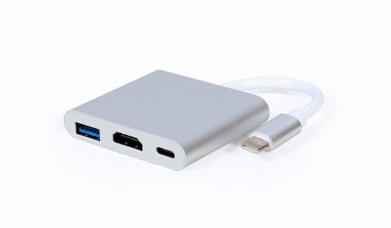 Slika - Gembird A-CM-HDMIF-02-SV USB tip-C večnamenski adapter (A/C/HDMI)