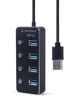 Slika - Gembird UHB-U3P4P-01 4-portni USB 3.1 Gen1 HUB s stikali LED