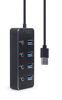 Slika - Gembird UHB-U3P4P-01 4-portni USB 3.1 Gen1 HUB s stikali LED