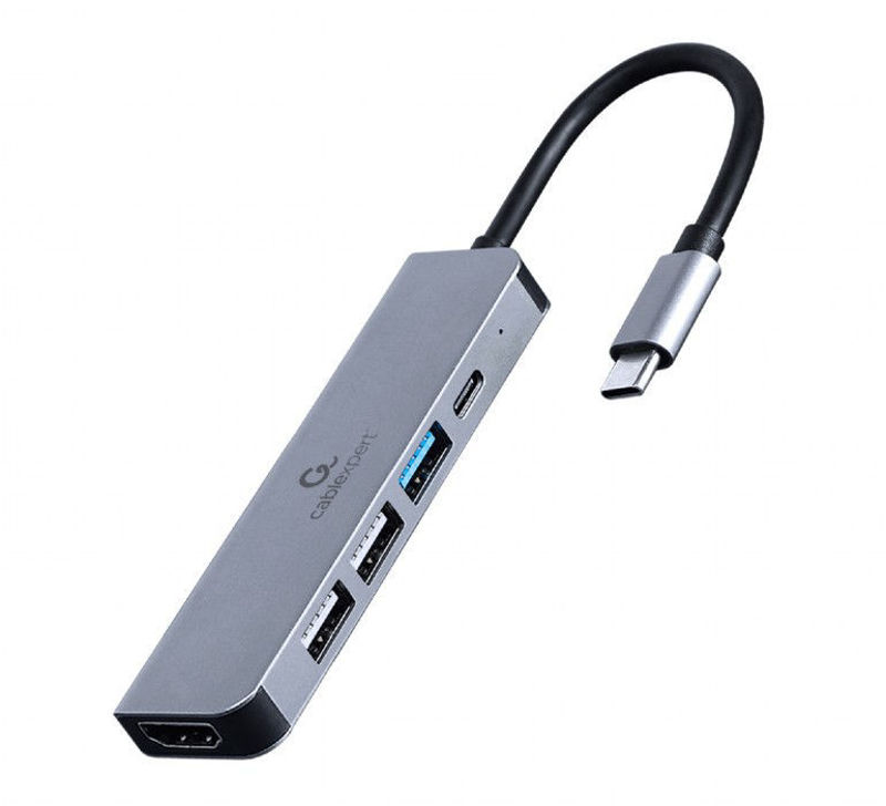Slika - Gembird A-CM-COMBO5-03 USB Type-C 5-v-1 večportni adapter (Hub + HDMI + PD)