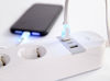Slika - Gambird TSL-PS-S4U-01-W pametni podaljšek z USB A/C polnilnikom, 4 vtičnice, bel