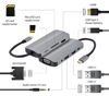 Slika - Gembird A-CM-COMBO8-02 USB Type-C 8-v-1 večportni adapter (USB A / C / HDMI / audio / VGA) 3.1 PD