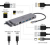 Slika - Gembird A-CM-COMBO5-05 5v1 USB-C Adapter – HDMI 4K, Gigabit LAN, USB-A, Kartični čitalnik, PD