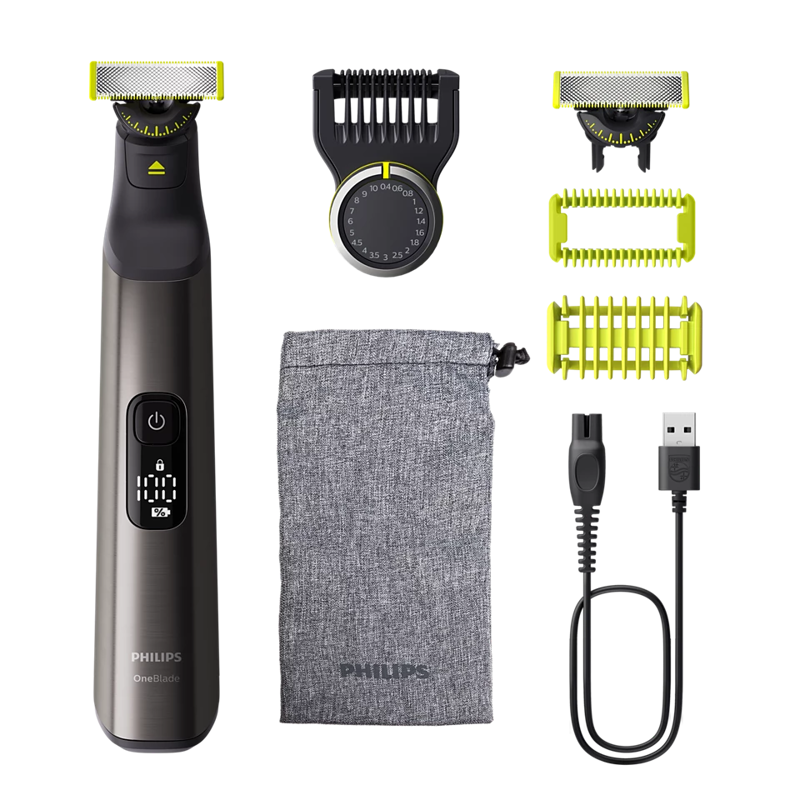 Slika - Philips OneBlade Pro 360 QP6552/30 – hibridni trimer za obraz in telo, 20 stopenj, vodoodporen, 120 min delovanja