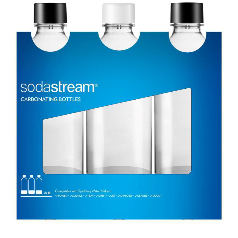 Slika - SodaStream PET Bottle Universal 3×1 L – univerzalne plastenke, črno-bela (2260525)