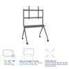 Slika - ACT AC8372 stojalo za TV z kolesi za zaslone 50" do 86", nosilnost 120 kg