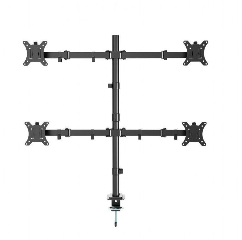 Slika - Gembird MA-D4-01 nastavljivo namizno držalo za 4 monitorje (vrtenje, nagib, vrtenje) 13"-32”