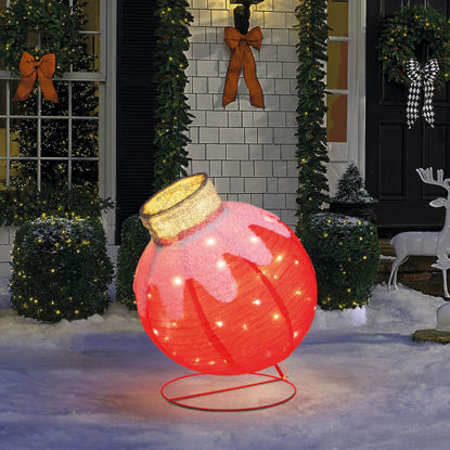 Rdeča LED krogla elegantna božična svetlobna dekoracija za dom ali vrt  60 LED, 60 × 83 cm