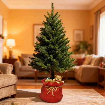 Stojalo za božično drevo v obliki darilne vreče – umetni kamen (41,5 × 31 × 42,5 cm)