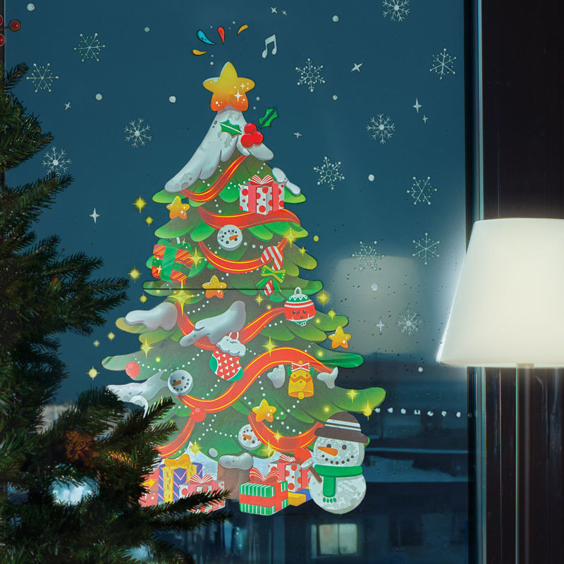 Slika - Set Božičnih Nalepk – Smrečica za Steno ali Okno (62 × 70 cm)