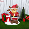 Slika - Napihljiv Božiček jelen za zunanjo dekoracijo – 135 cm, 3 bele LED, IP44