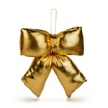 Božična okrasna pentlja - bleščeča, zlata 21x19 cm