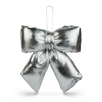 Božična okrasna pentlja - bleščeča, srebrna 21x19 cm