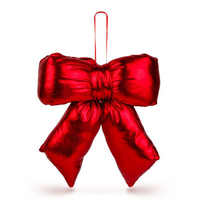 Božična okrasna pentlja - bleščeča, rdeča 21x19 cm