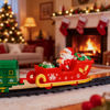 Slika - Božični vlak za pod božično drevo – z lučkami, glasbo in Božičkom na saneh