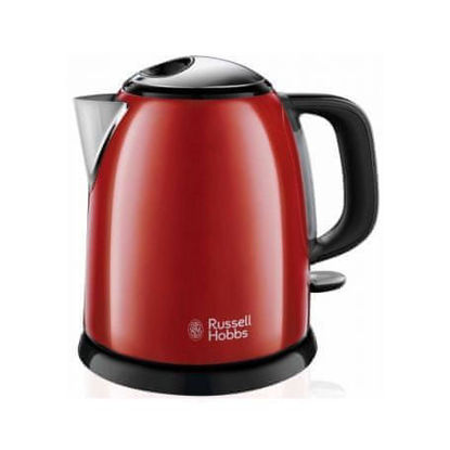 Russell Hobbs Colours Plus Mini Flame kompaktni električni kuhalnik vode, 1 L, rdeč (24992-70)