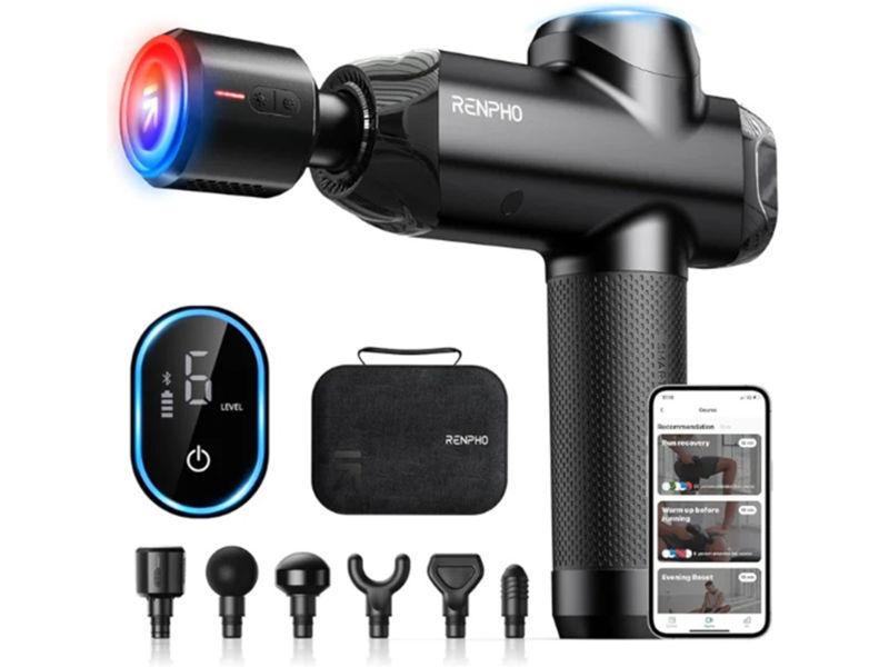 Slika - Renpho Power + Thermacool Massage Gun perkusijska masaža z ogrevalno in hladilno funkcijo (PEU-R-C001SH-BK)