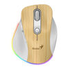 Slika - Genius Ergo 9000S Pro Wireless (31030039407) ergonomska Bleutooth brezžična miška 2.4GHz + BT borov les RGB