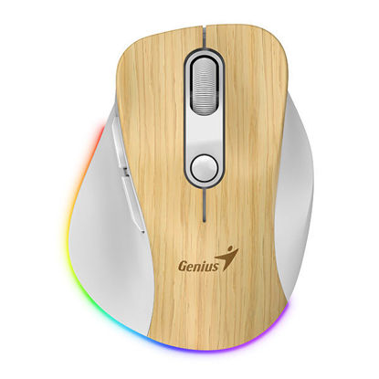 Genius Ergo 9000S Pro Wireless (31030039407) ergonomska Bleutooth brezžična miška 2.4GHz + BT borov les RGB