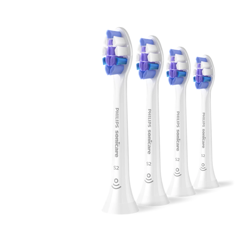 Slika - Philips Sonicare S2 Sensitive HX6054/87 nadomestne glave za zobno ščetko, 4 kos, bele