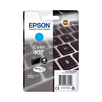 Epson 407 L C (C13T07U240) modro, originalno črnilo