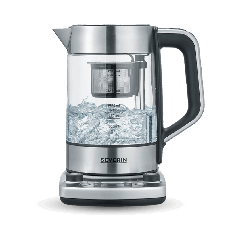 Slika - Severin WK 3422 premium čajnik z avtomatskim dvigom sita, 1,7 L 3000 W,  5 programov, timer in keep warm funkcija