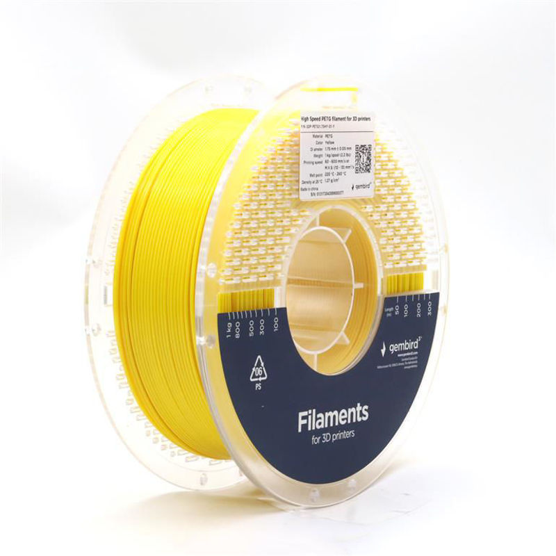 Slika - Gembird High Speed PETG 3D filament rumen, 1,75 mm, 1 kg (3DP-PETG1.75HY-01-Y)