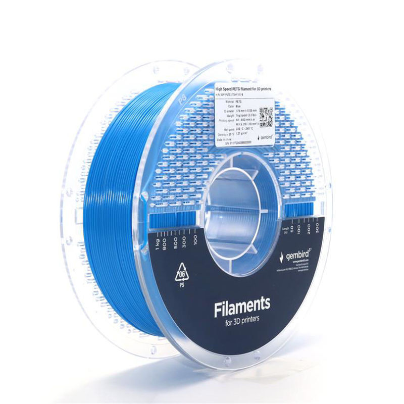 Slika - Gembird High Speed PETG 3D filament moder, 1,75 mm, 1 kg (3DP-PETG1.75HY-01-B)