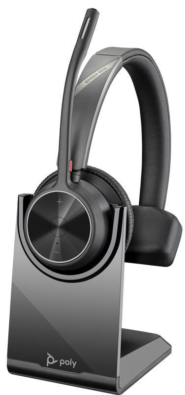Slika - Poly Voyager 4310 UC USB-C CS brezžični poslovni headset z mikrofonom NC, Bluetooth, črn 77Y96AA s polnilno postajo