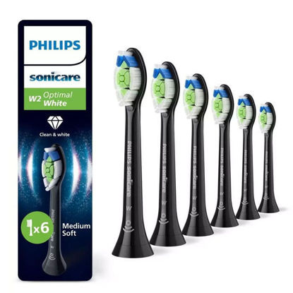 Philips Sonicare W2 Optimal White HX6066/88 nastavki za sonično zobno ščetko, črni, 6/1