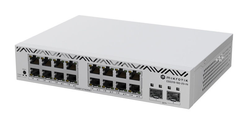 Slika - Mikrotik CSS318-16G-2S+IN 18x LAN vrata, 16x Gigabit LAN, SFP vrata 2, Upravljano, Rack, Kovinsko ohišje switch