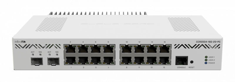 Slika - Mikrotik CCR2004-16G-2S+PC 16xGbE LAN 2x SFP+ port 19" Cloud Core Router
