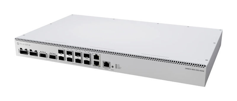 Slika - Mikrotik CRS812-8DS-2DQ-2DDQ-RM 2xLAN vrata, 2x10GB/s LAN, SFP vrata 12, Rack Switch