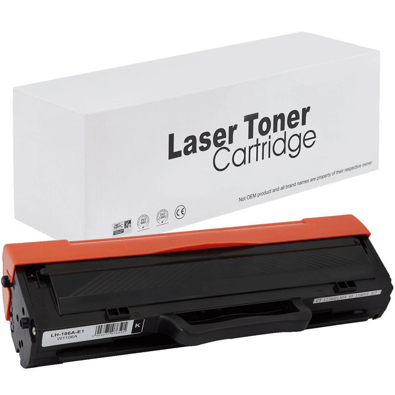 Slika - nano W1106A (106A) črn, kompatibilen toner