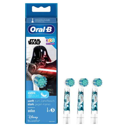 Oral-B Kids 3+ Star Wars 404309 3x nadomestne glave z motivom vojne zvezd, extra soft