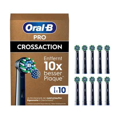 Oral-B Pro CrossAction za električno zobno ščetko, paket 10 kosov črne, glave