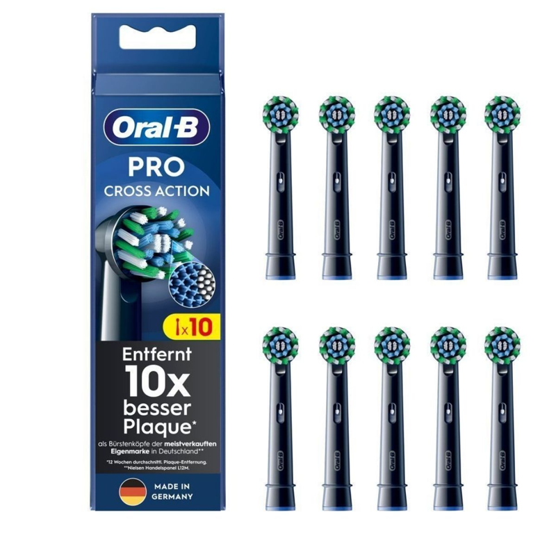 Slika - Oral-B Pro Cross Action za električno zobno ščetko, paket 10 kosov črne, glave Megapack