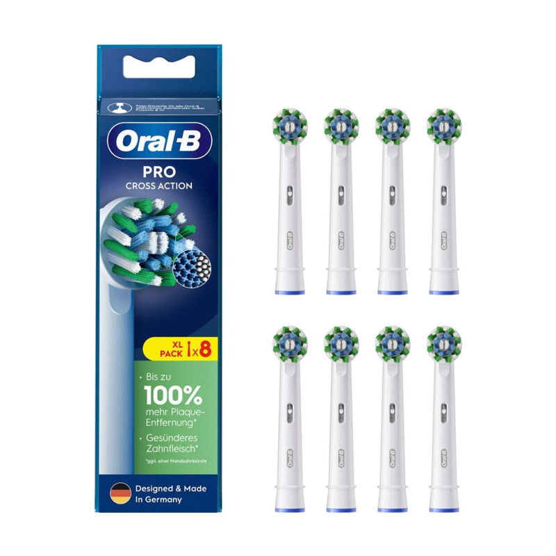 Slika - Oral-B Pro Cross Action za električno zobno ščetko, 8 kosov bele, glave 860472